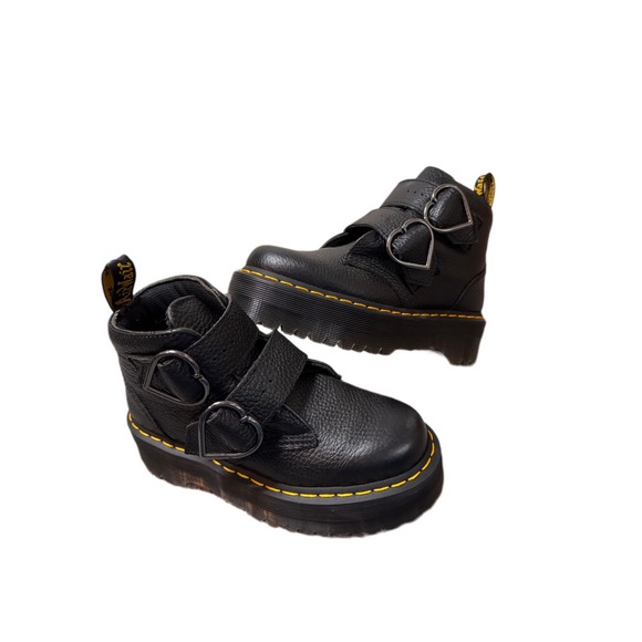 Dr Martens DEVON HEART PLATFORM Boots Rare Find Soft Rich Leather Size 6 Boho - Picture 1 of 9